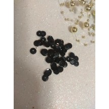 Пайетки пришивные круглые d=7 мм черные, цена за 10 гр